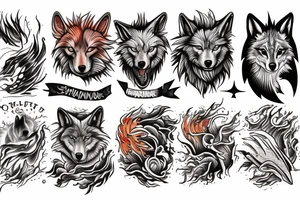 wolf in flames tattoo idea