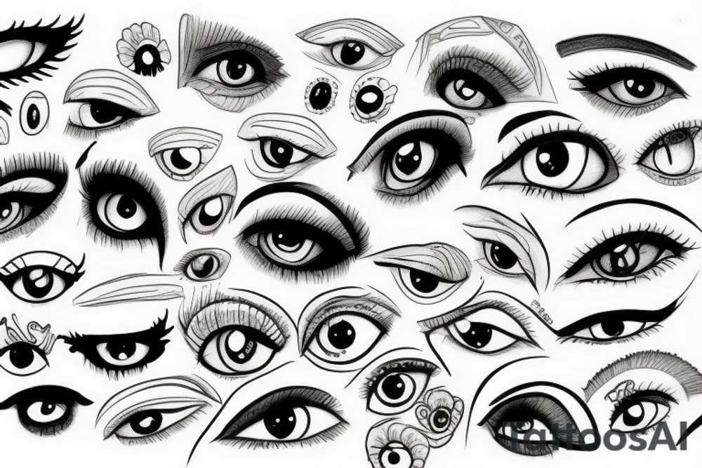 a lot of eyes tattoo idea