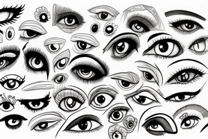 a lot of eyes tattoo idea