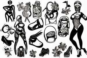 pinup girl in a bomb suit tattoo idea