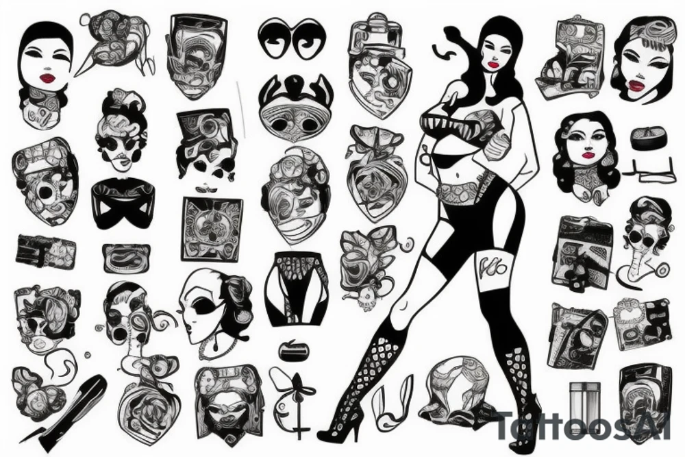 pinup girl in a bomb suit tattoo idea