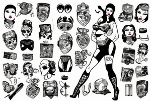 pinup girl in a bomb suit tattoo idea