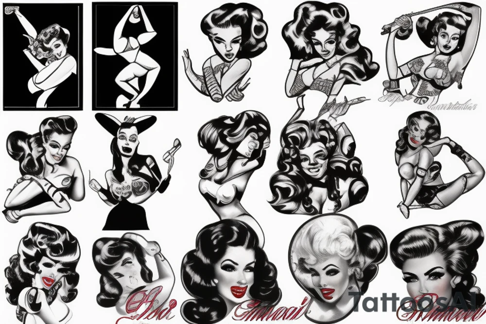 Army pin-up girl tattoo idea