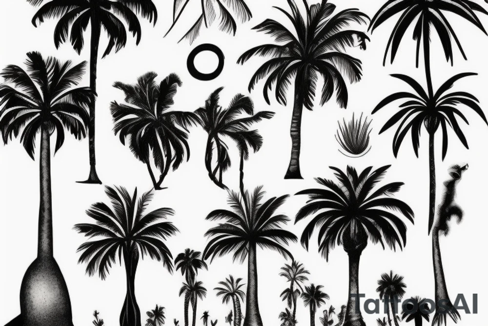 Palm tree tattoo idea