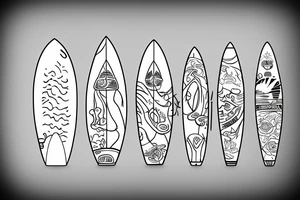 simple surfboard tattoo idea