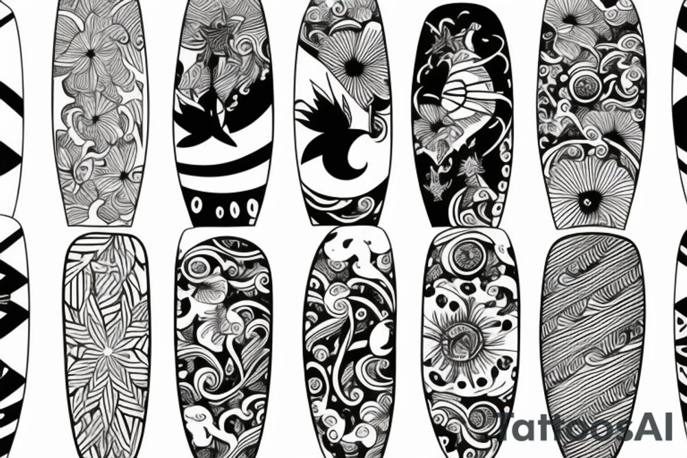 simple surfboard tattoo idea