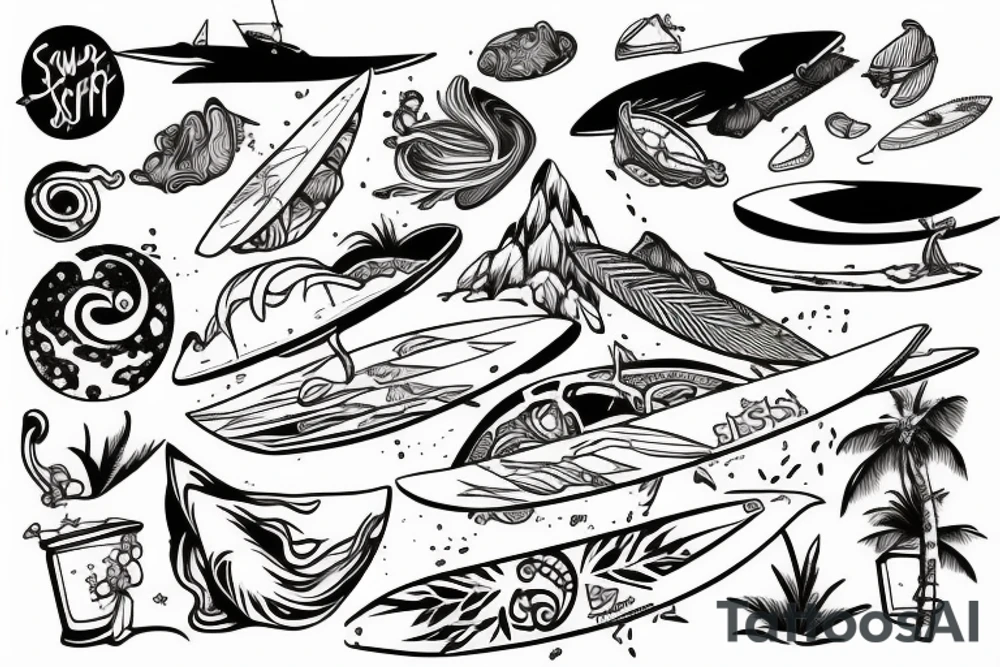 surf, beach tattoo idea
