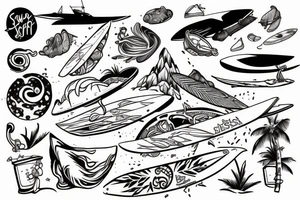 surf, beach tattoo idea