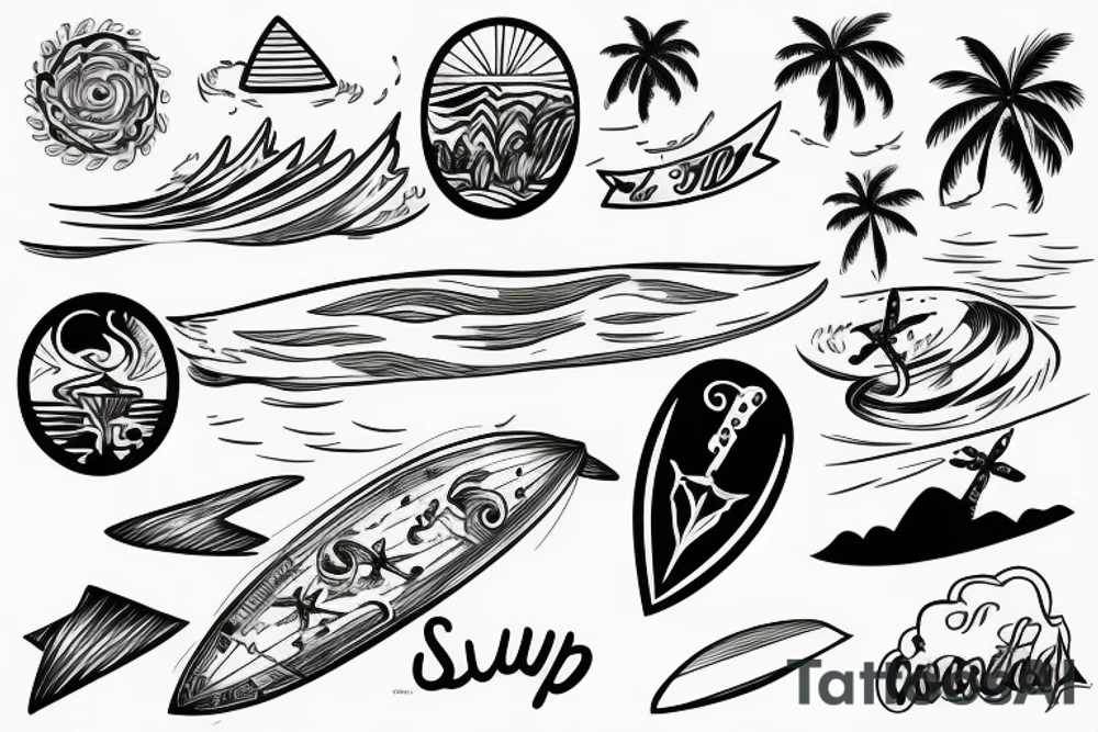 surf, beach tattoo idea