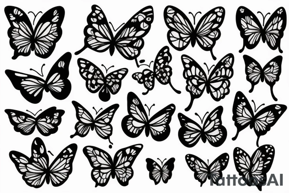 A heart with a number 7, butterfly and wild fliwe tattoo idea