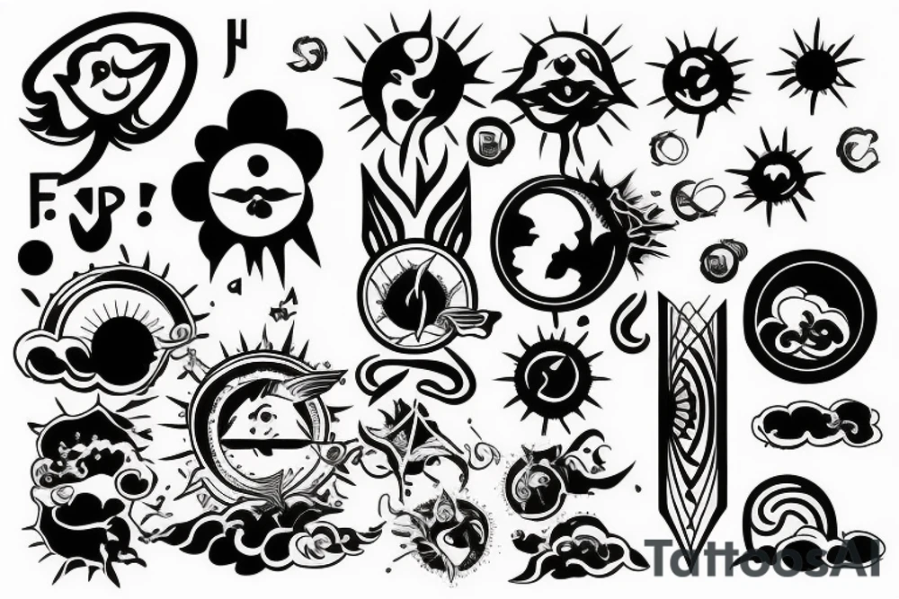Cloud with sun rays shining down tattoo idea