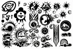 Cloud with sun rays shining down tattoo idea