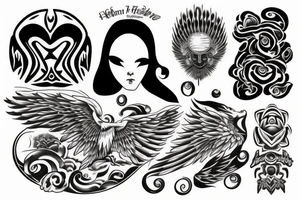 heaven cloud tattoo with sun rays tattoo idea