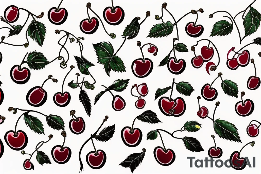 cherries and vines tattoo idea