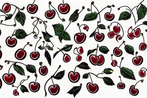 cherries and vines tattoo idea