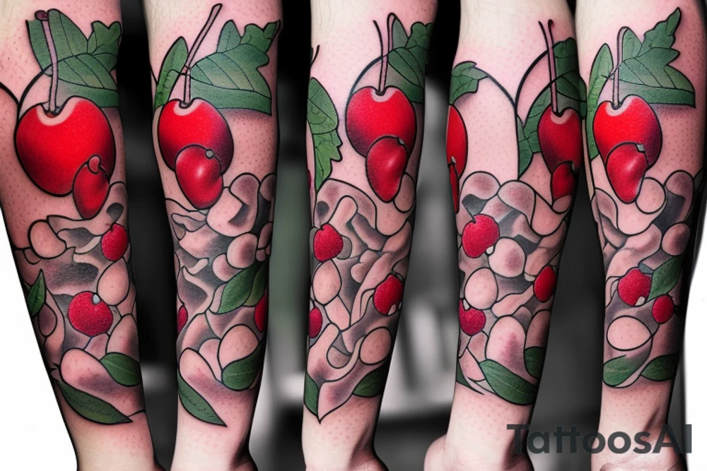 cherries and vines tattoo idea
