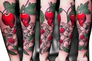 cherries and vines tattoo idea