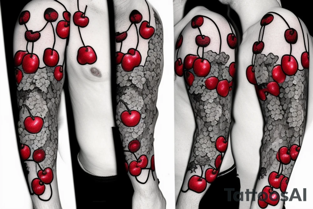 cherries and vines tattoo idea