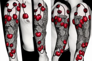cherries and vines tattoo idea
