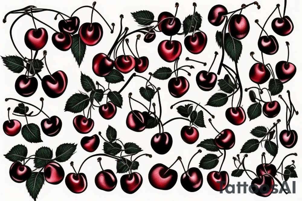 cherries and vines tattoo idea
