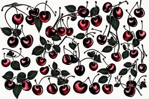 cherries and vines tattoo idea