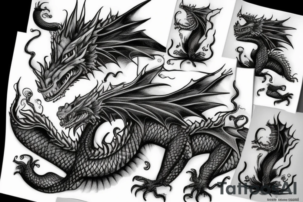 Realistic dragon tattoo idea