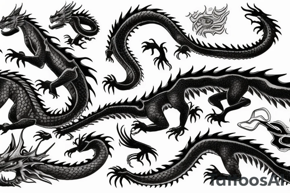 dragon full sleve tattoo idea