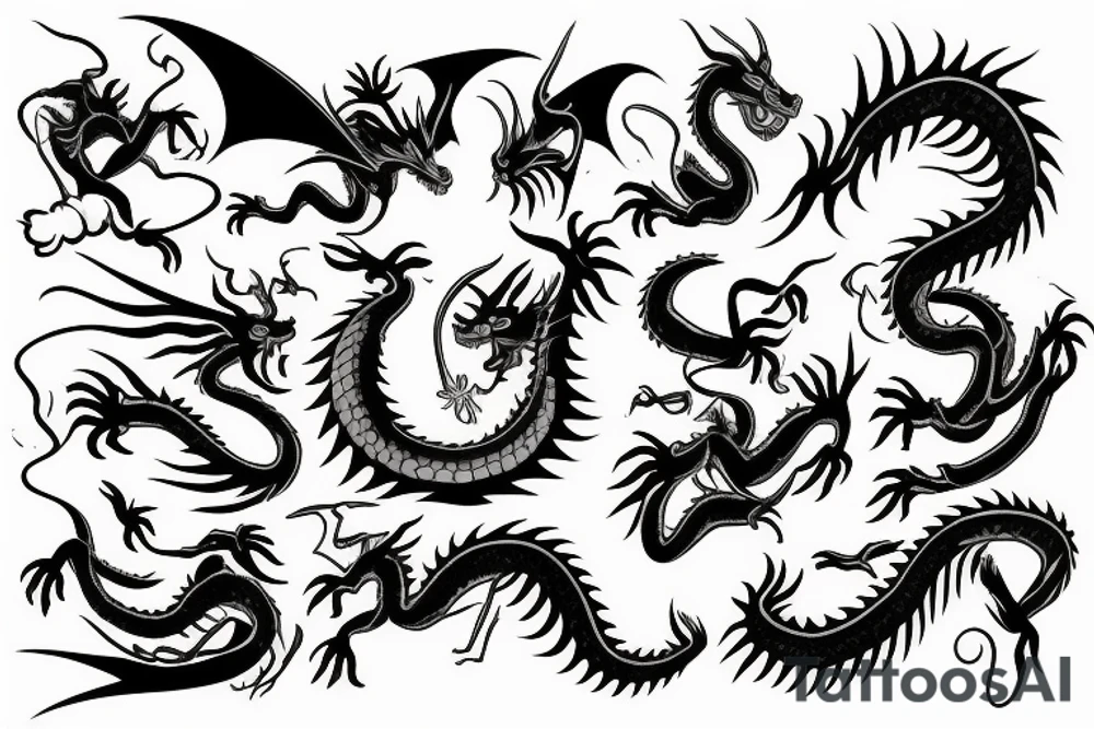 dragon full sleve tattoo idea