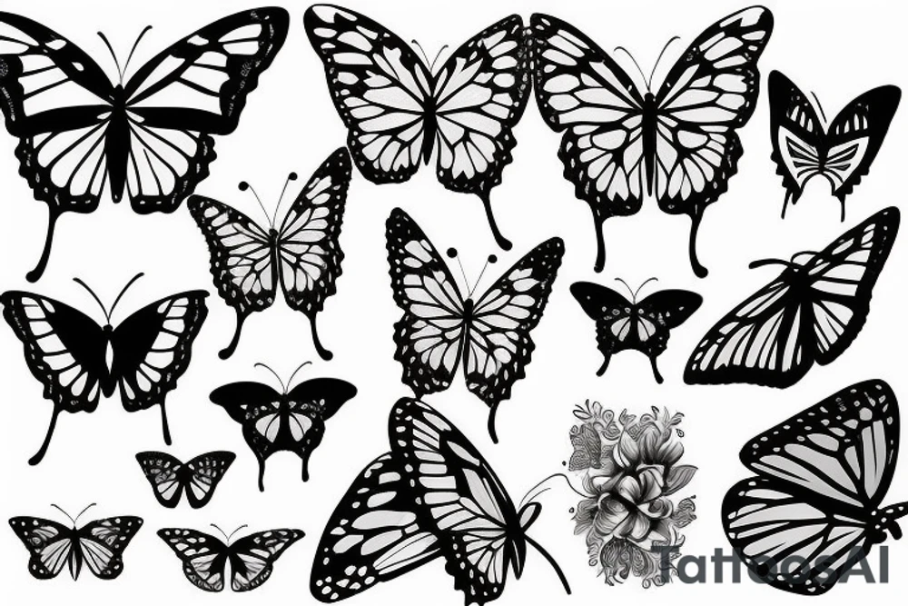 butterfly with L incorperated tattoo idea
