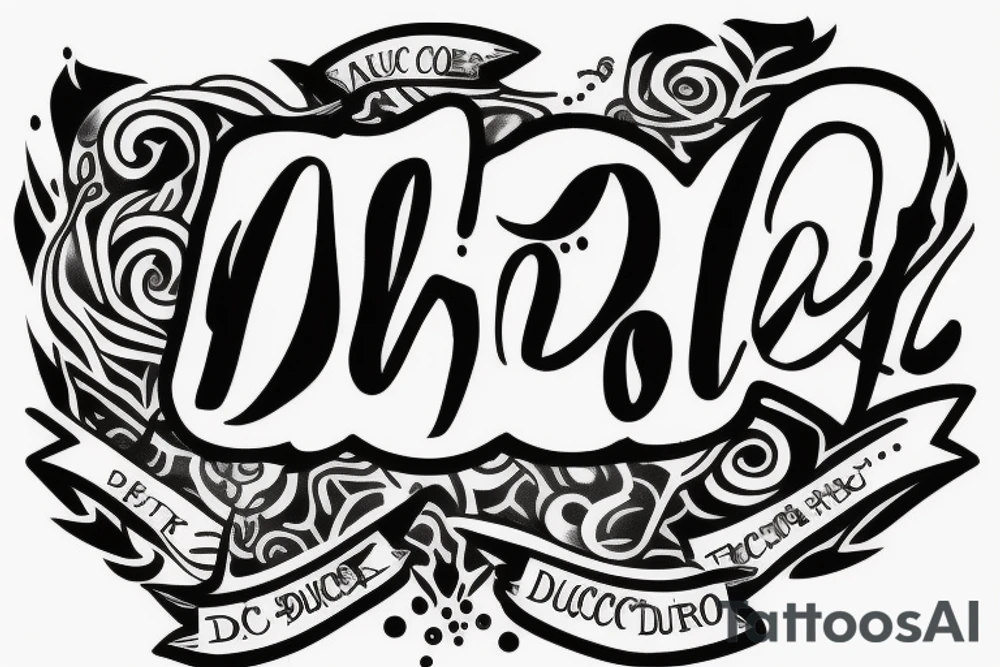 A quote "non ducor, duco" in a classic black font for a small woman's arm highlighted by line art tattoo idea