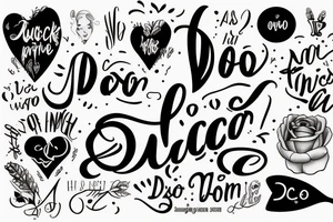 A quote "non ducor, duco" in a classic black font for a small woman's arm highlighted by line art tattoo idea