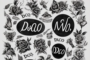 A quote "non ducor, duco" in a classic black font for a small woman's arm highlighted by line art in an antique style tattoo idea