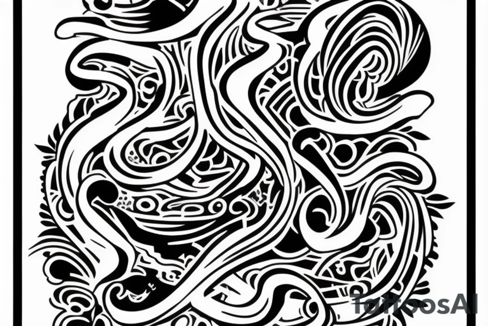 A quote "non ducor, duco" in a classic black font for a small woman's arm highlighted by line art in an ancient style tattoo idea
