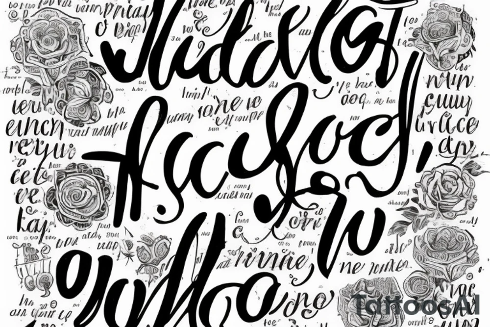 A quote "non ducor, duco" in dainty but ancient looking lettering highlighted by text art that wouldn't look out of place in ancient script tattoo idea