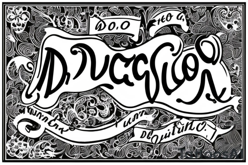 A quote "non ducor, duco" in dainty but ancient looking lettering highlighted by text art that wouldn't look out of place in ancient script tattoo idea