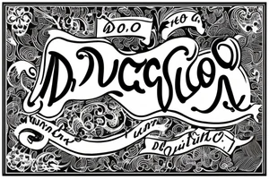 A quote "non ducor, duco" in dainty but ancient looking lettering highlighted by text art that wouldn't look out of place in ancient script tattoo idea