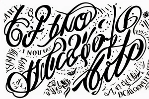 A quote "non ducor, duco" in dainty but ancient looking lettering highlighted by text art that wouldn't look out of place in ancient script tattoo idea
