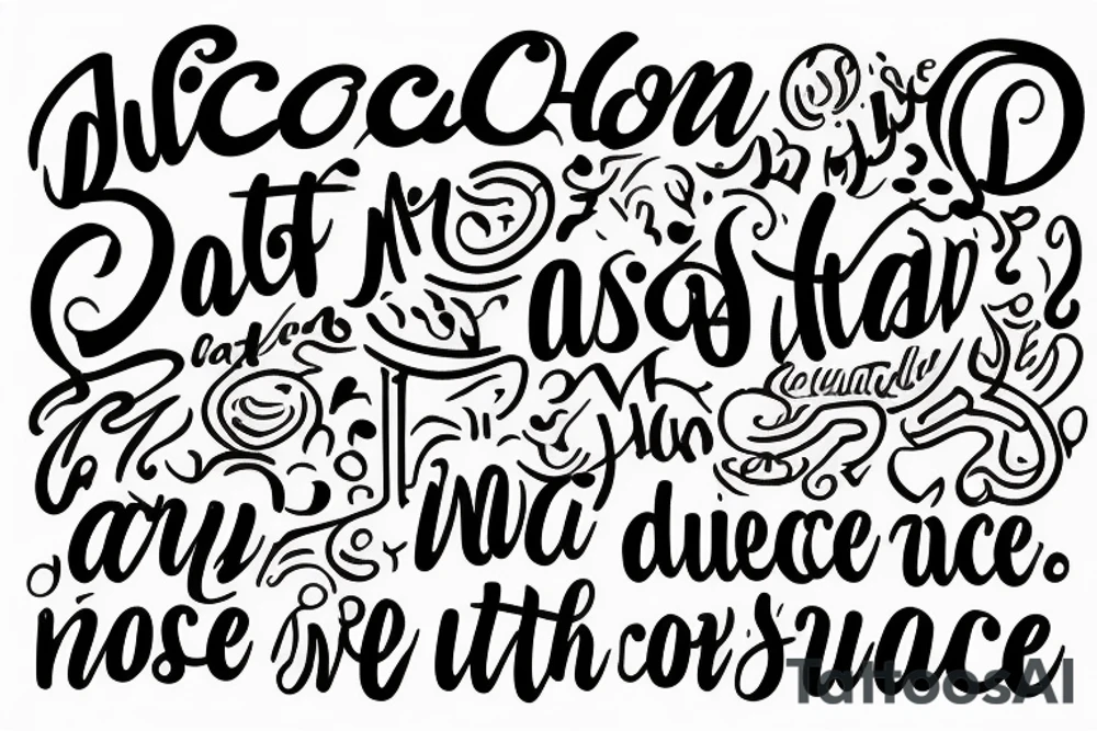 A quote "non ducor, duco" in dainty but ancient looking lettering highlighted by text art that wouldn't look out of place in ancient script tattoo idea
