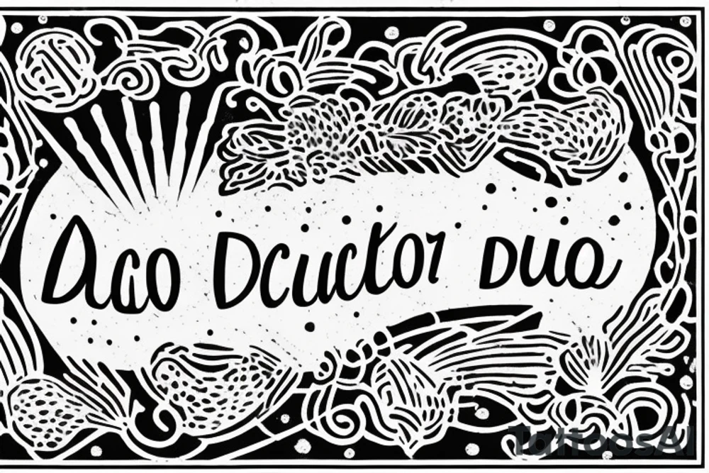 A quote "non ducor, duco" in dainty but ancient looking lettering highlighted by text art that wouldn't look out of place in ancient script tattoo idea