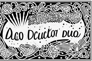 A quote "non ducor, duco" in dainty but ancient looking lettering highlighted by text art that wouldn't look out of place in ancient script tattoo idea