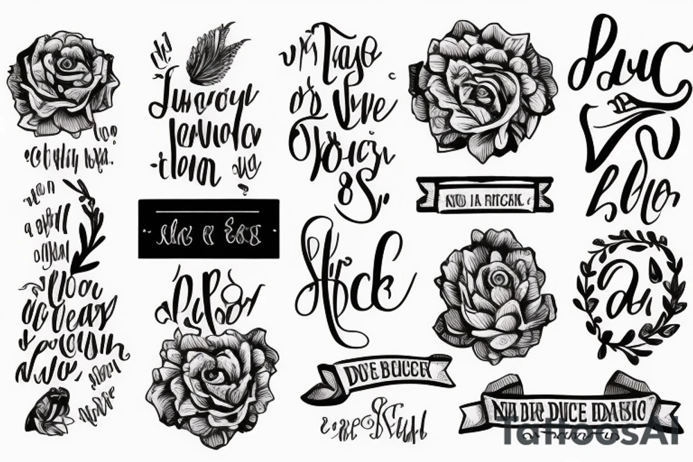 A quote "non ducor, duco" in dainty but ancient looking lettering tattoo idea