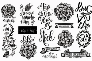 A quote "non ducor, duco" in dainty but ancient looking lettering tattoo idea