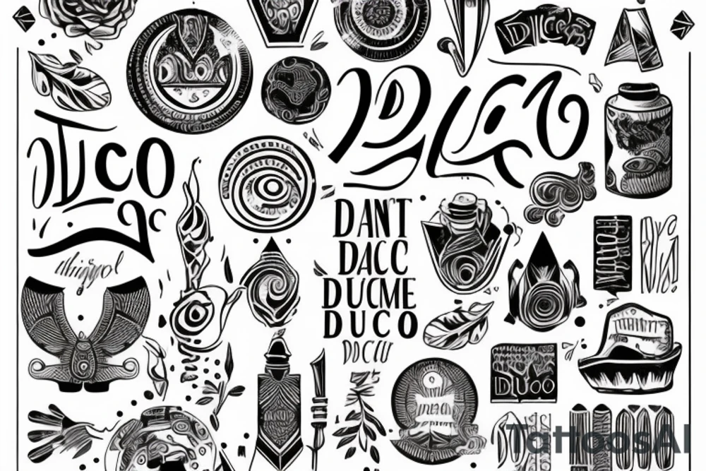 A quote "non ducor, duco" in dainty but ancient looking lettering tattoo idea