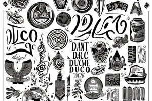 A quote "non ducor, duco" in dainty but ancient looking lettering tattoo idea
