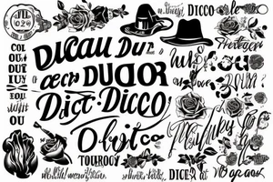 A quote "non ducor, duco" in fine lettering tattoo idea
