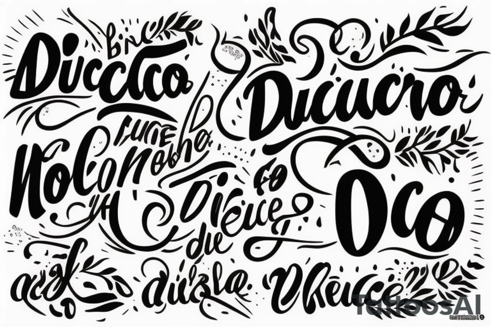 A quote "non ducor, duco" in fine lettering tattoo idea