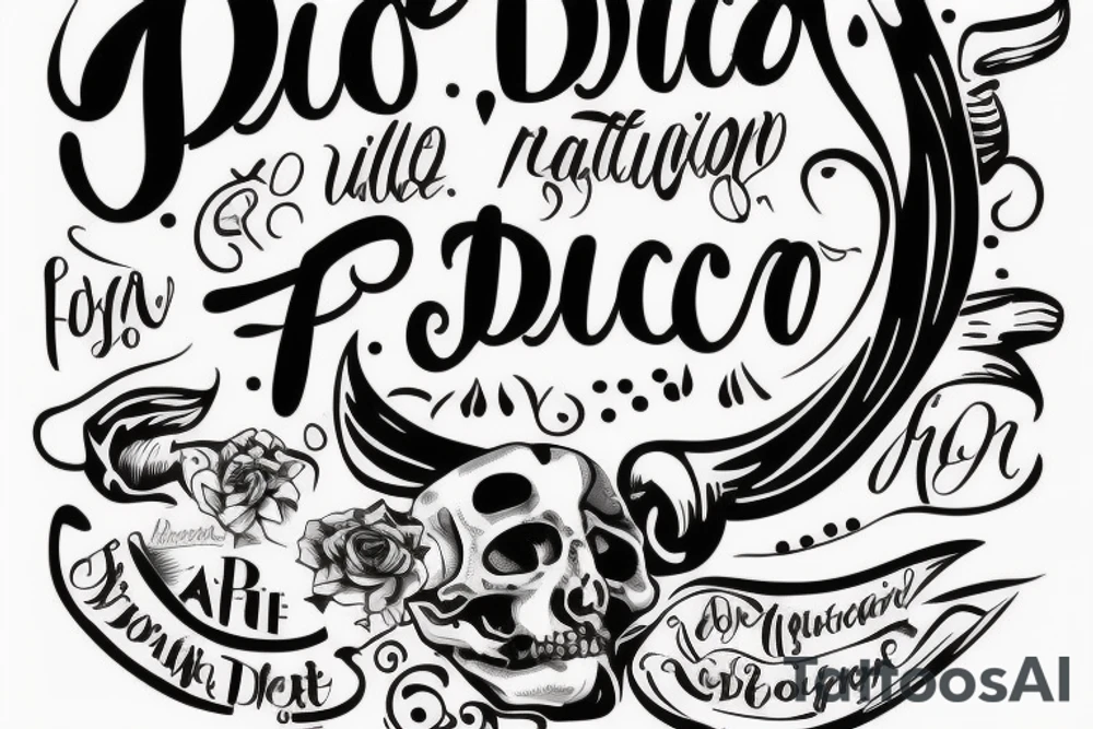 A quote "non ducor, duco" in fine lettering tattoo idea