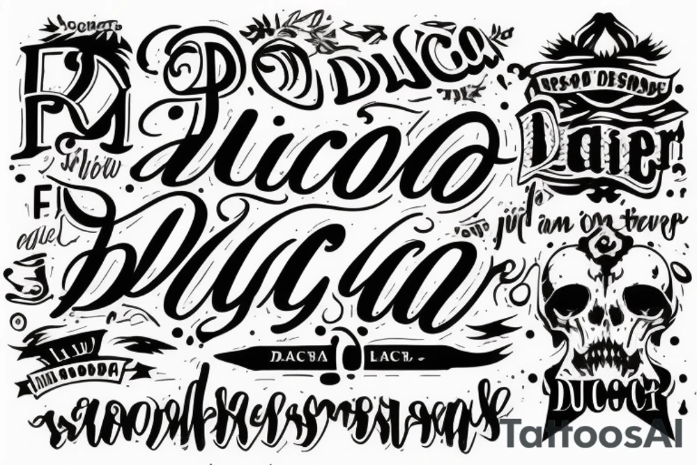 A quote "non ducor, duco" in fine lettering tattoo idea