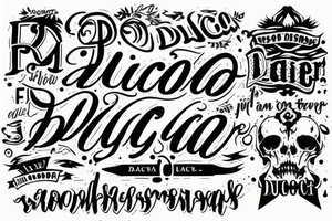A quote "non ducor, duco" in fine lettering tattoo idea