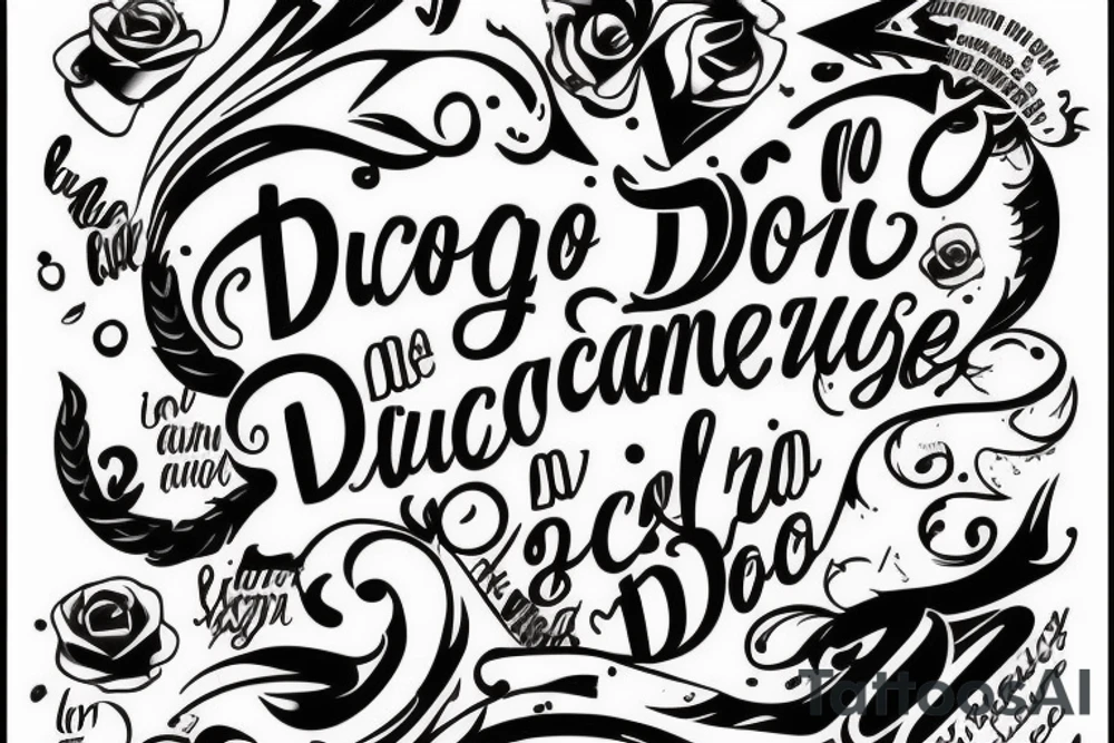 A quote "non ducor, duco" in fine lettering tattoo idea